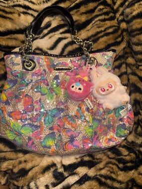 Betsey Johnson Multicolor Butterfly Sequin Tote